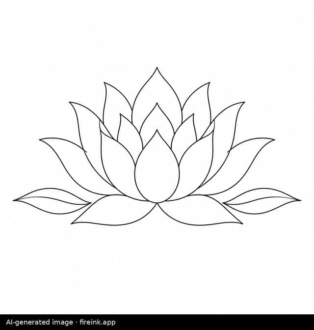 AI-generated fine line tattoo design: a lotus flower