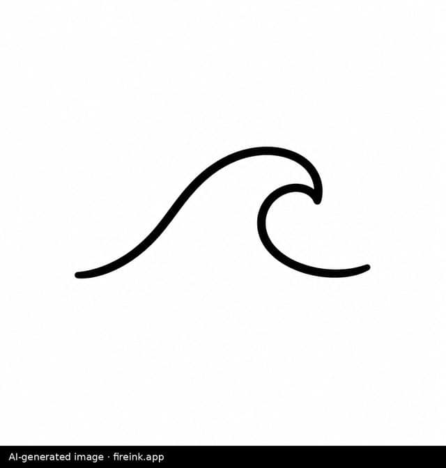 AI-generated minimalist tattoo design: a small wave