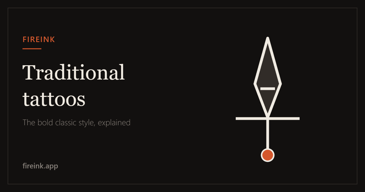 Traditional tattoos: The bold classic style, explained. FireInk cover image.